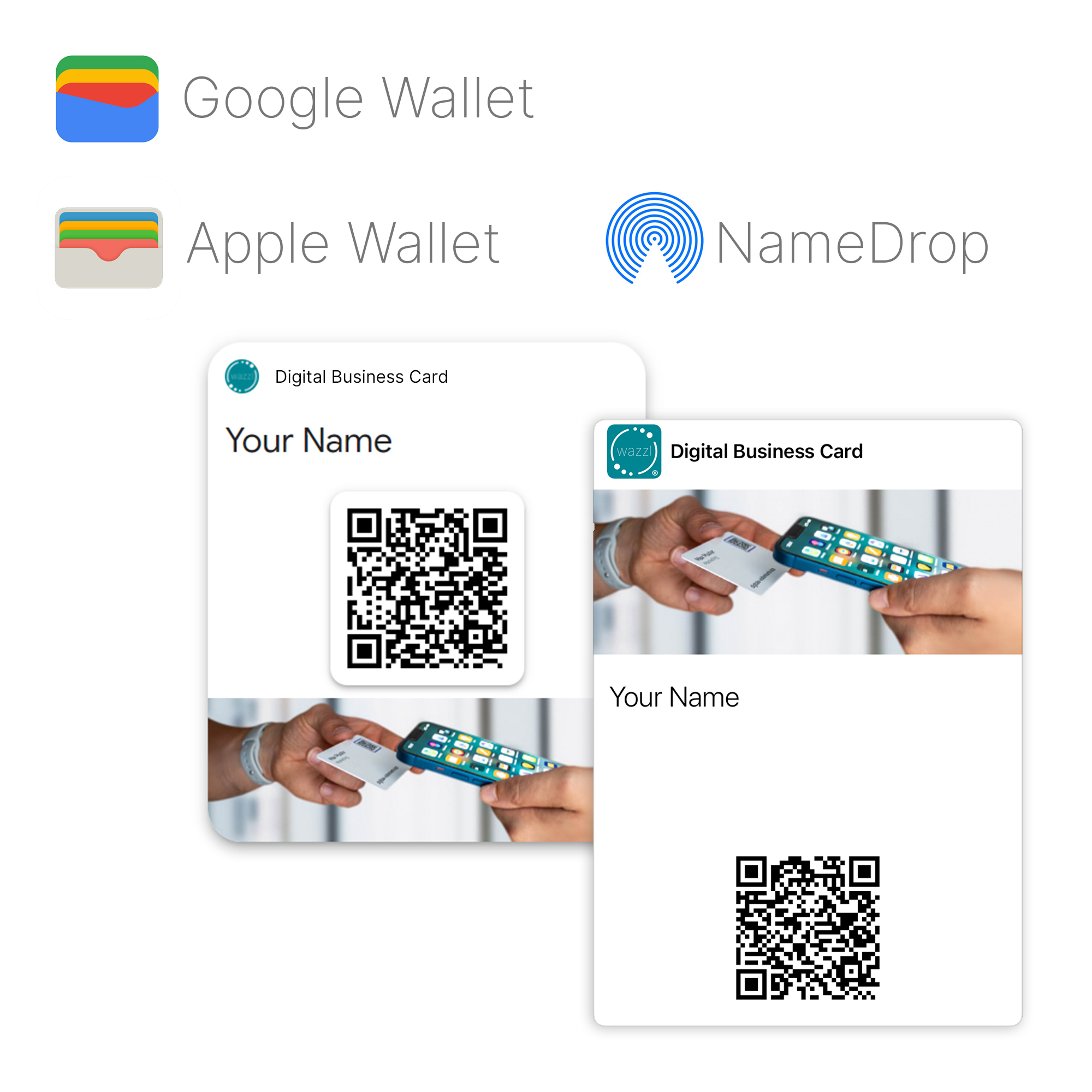 wazzl green QR/NFC -  Digitale Visitenkarte